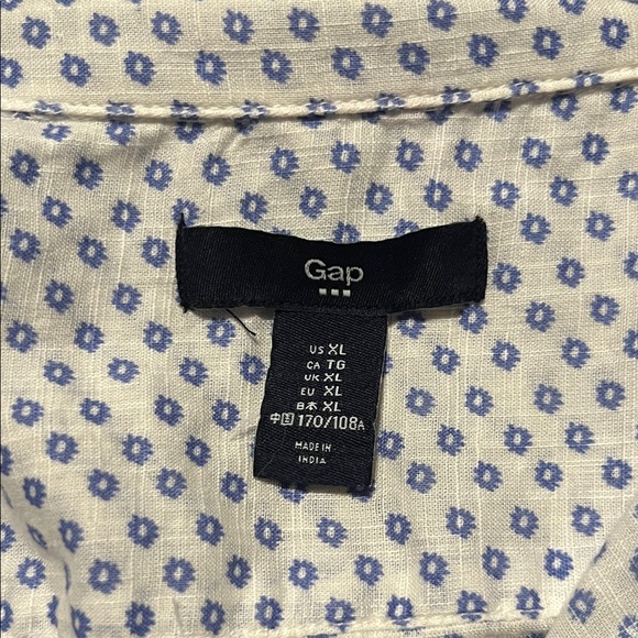 GAP White and Blue Patterned Blouse - Picture 2 of 2